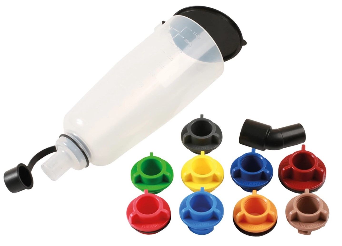 Laser Tools LAS-7980 olajbetöltő adapter készlet kézmentes tölcsérrel, 1100 mm, 9 részes termék fő termékképe