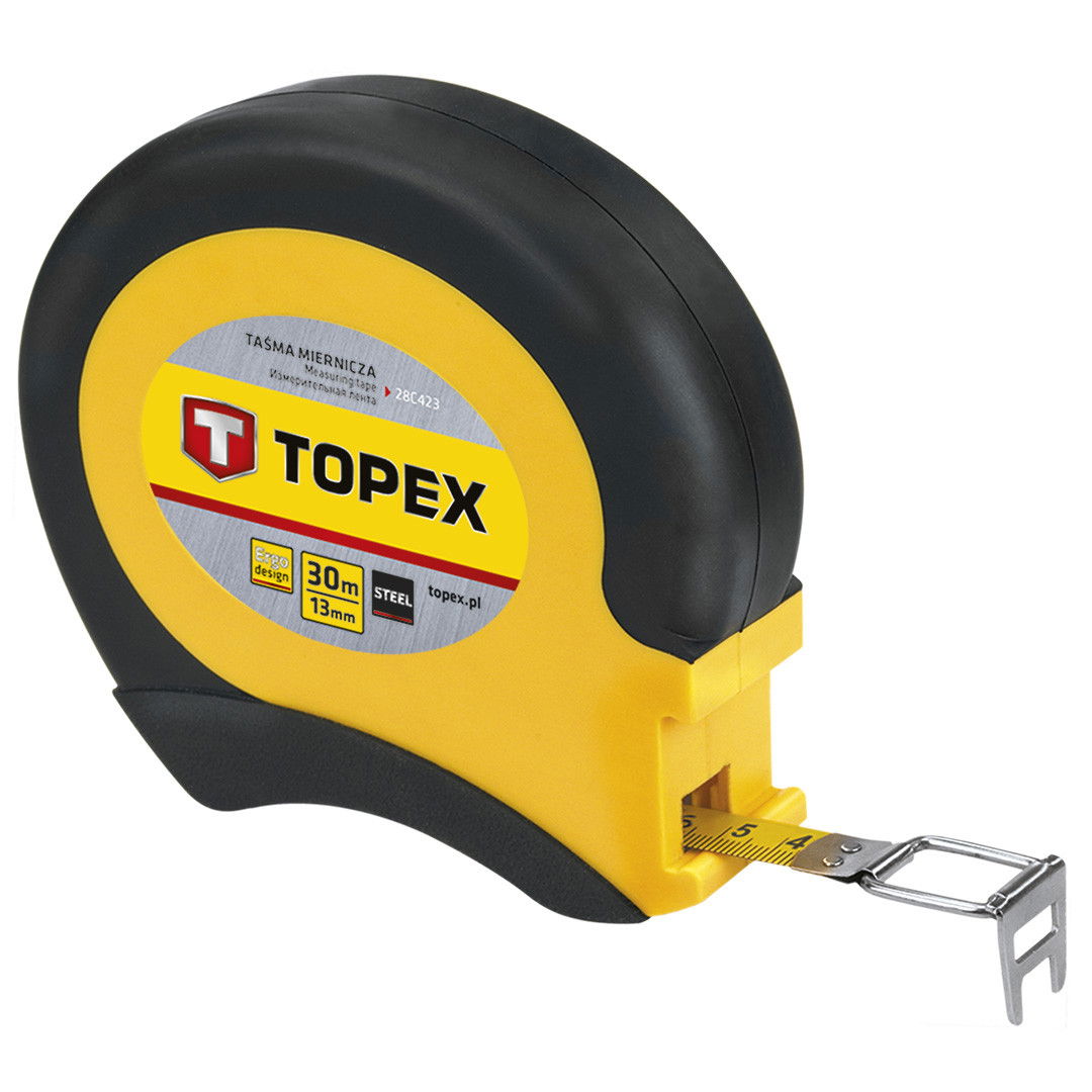 Topex 28C423 gyors felcsévélésű acél mérőszalag, 30 m / 13 mm termék fő termékképe
