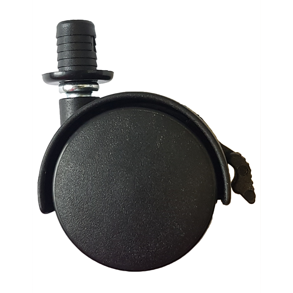 67-58-50 (fékes) Ø8 mm csapos műanyag hüvelyes bútorgörgő Ø50 mm, fékes termék fő termékképe