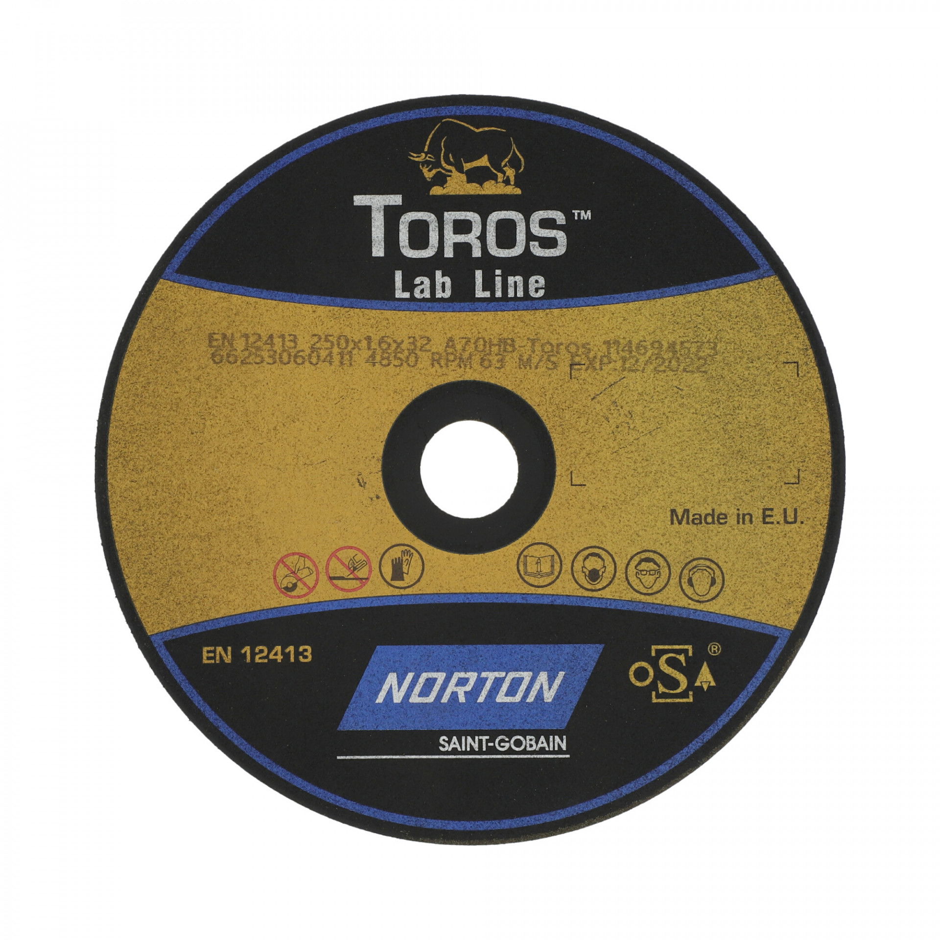 Norton Toros Preciziós gépipari erősítés nélküli vágókorong 250x1,6x32 mm 4XGP 70 H B26, 10 db/csomag termék fő termékképe