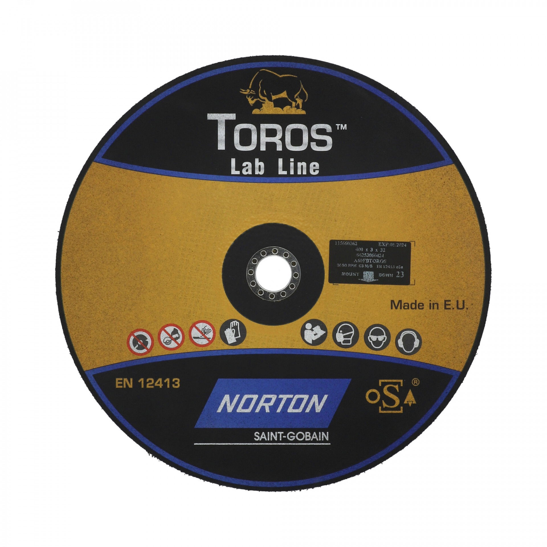 Norton Toros Preciziós gépipari erősítés nélküli vágókorong 400x3x32 mm 2XGP 60 E B26, 10 db/csomag termék fő termékképe