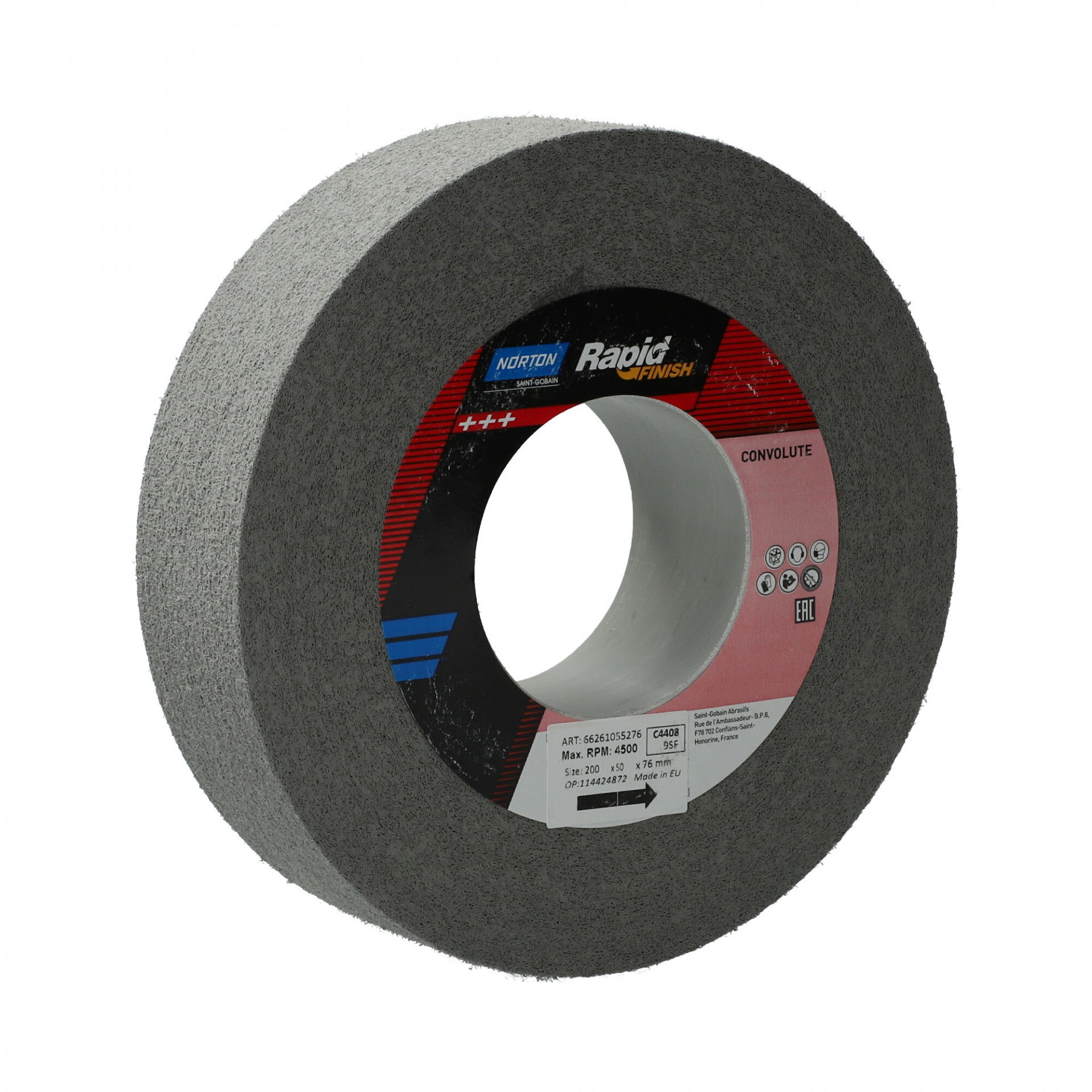 Norton Rapid Finish Series 1000 Long Life rost csiszolókorong 250x12x127mm Fine 7 SiC, 4 db/csomag termék fő termékképe