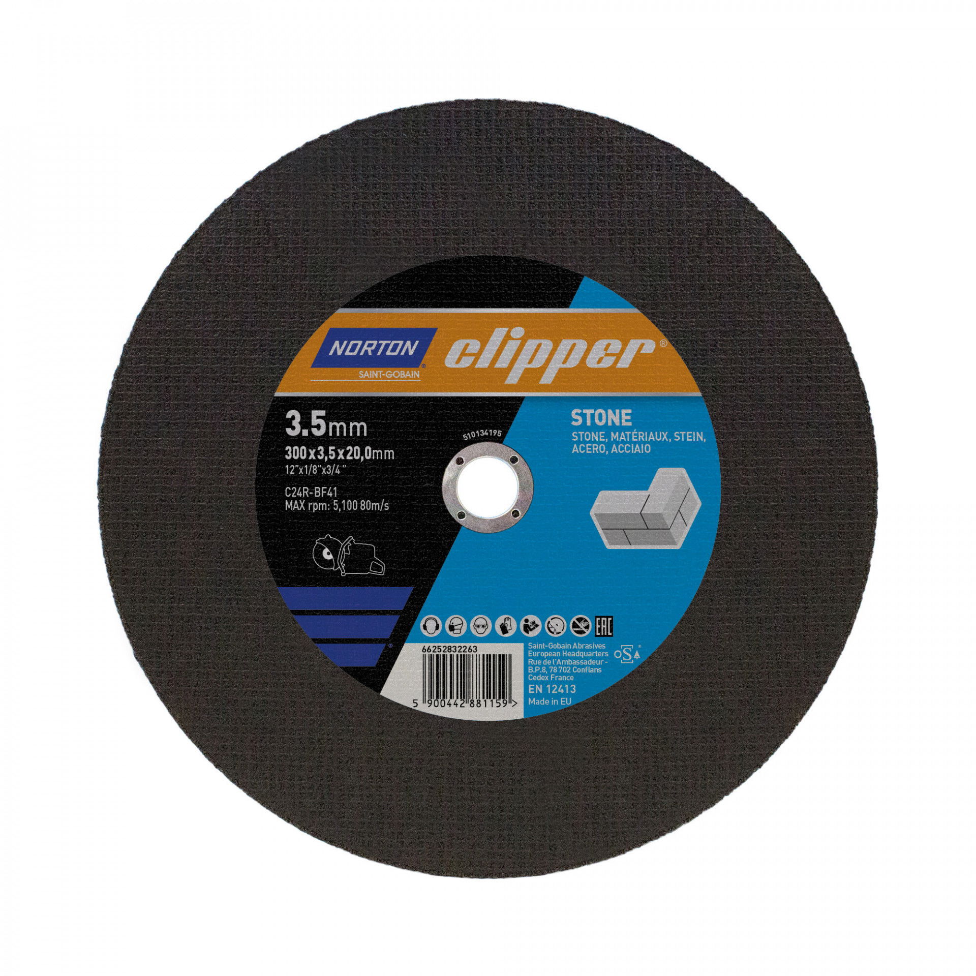 Norton Clipper kő vágókorong 300x3,5x20mm C24R, 10 db/csomag termék fő termékképe