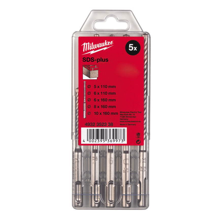 Milwaukee M/2 SDS-plus 2-élű fúrószár készlet, 5 darabos termék fő termékképe