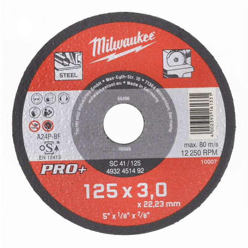 Milwaukee SC 41/125 PRO+ fémvágó tárcsa, egyenes, 125x3.0 mm termék fő termékképe
