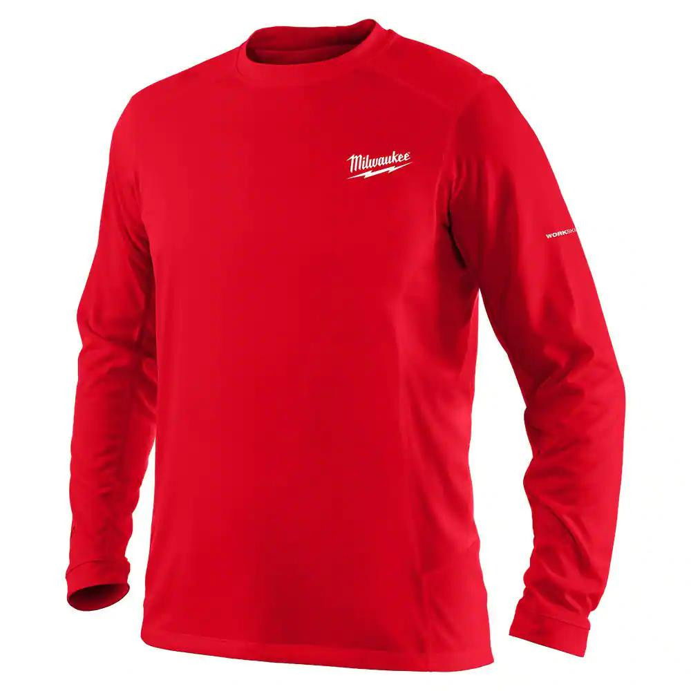 Milwaukee WWLSRD WORKSKIN™ technikai hosszú ujjú póló, piros termék fő termékképe