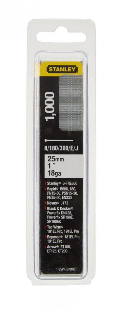 Stanley 1-SWKBN100T "E"/"J" tűzőszeg, 25 mm, 1000 db/csomag termék fő termékképe