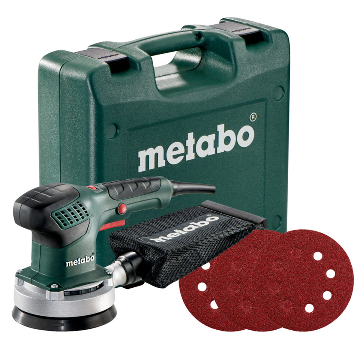 METABO SXE 3125 excentercsiszoló (műanyag hordtáskában) + 25 db csiszolólap termék fő termékképe