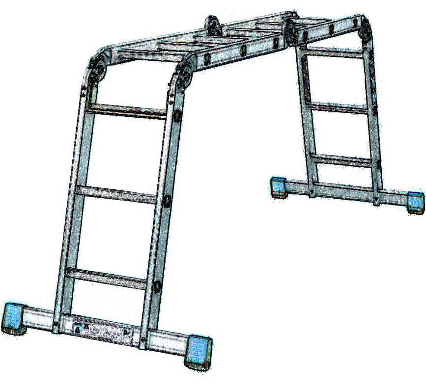 Demotech G4ZZ 4x3 fokos csuklós létra, 46485BER termék fő termékképe