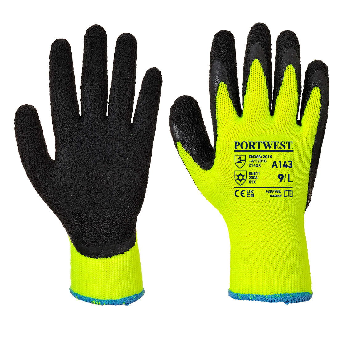 Portwest A143 - Thermal Soft Grip kesztyű, sárga/fekete termék fő termékképe
